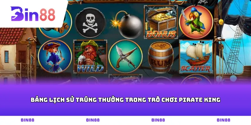 Bảng lịch sử trúng thưởng trong trò chơi Pirate King